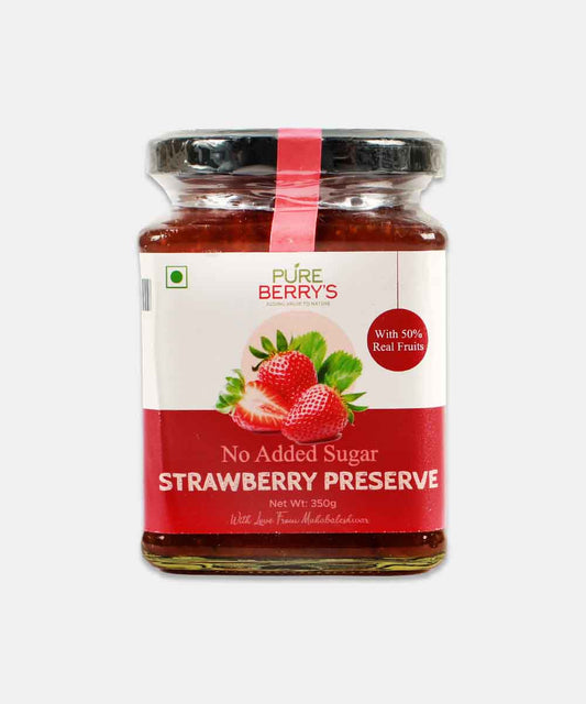 Pure Berrys Strawberry Preserve No Added Sugar Jam 350 Gm