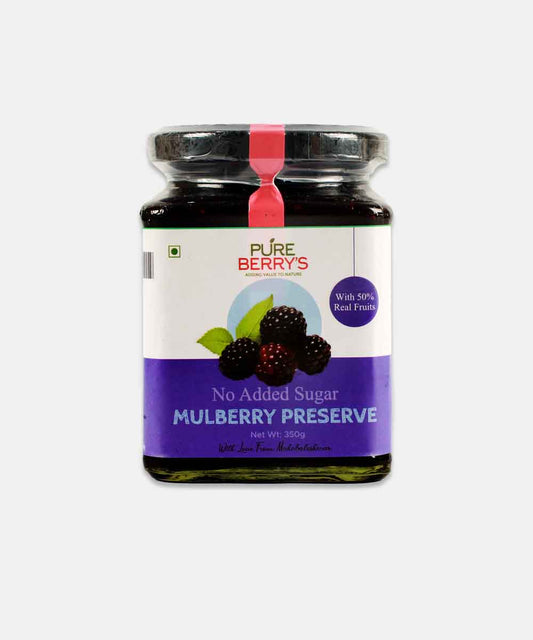 Pure Berrys Mulberry Preserve No Added Sugar Jam 350 Gm