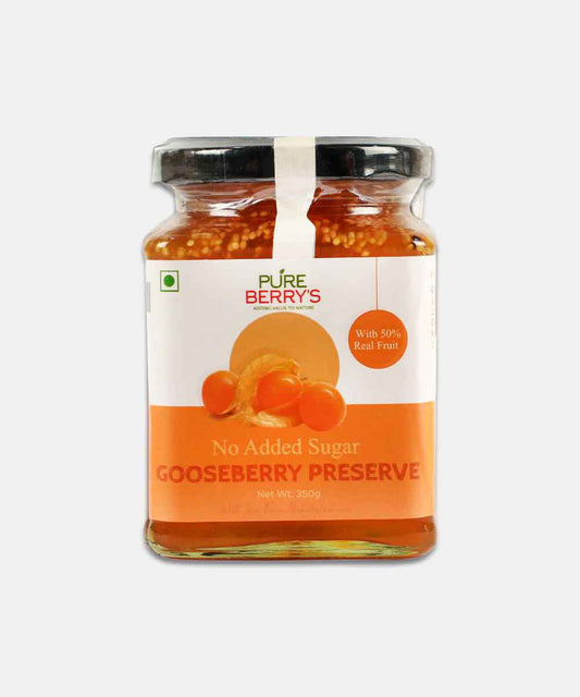 Pure Berrys Gooseberry Preserve No Added Sugar Jam 350 Gm