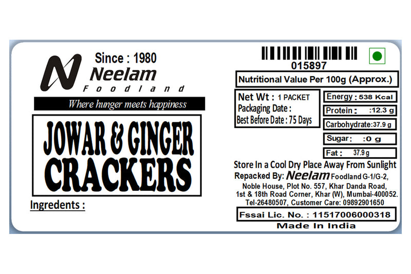 NEELAM JOWER & GINGER CRACKERS 1 PACKET