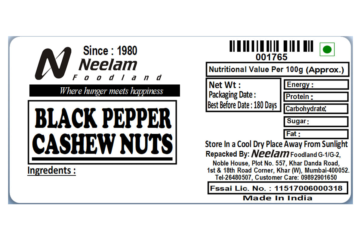 black pepper kaju 250 gm