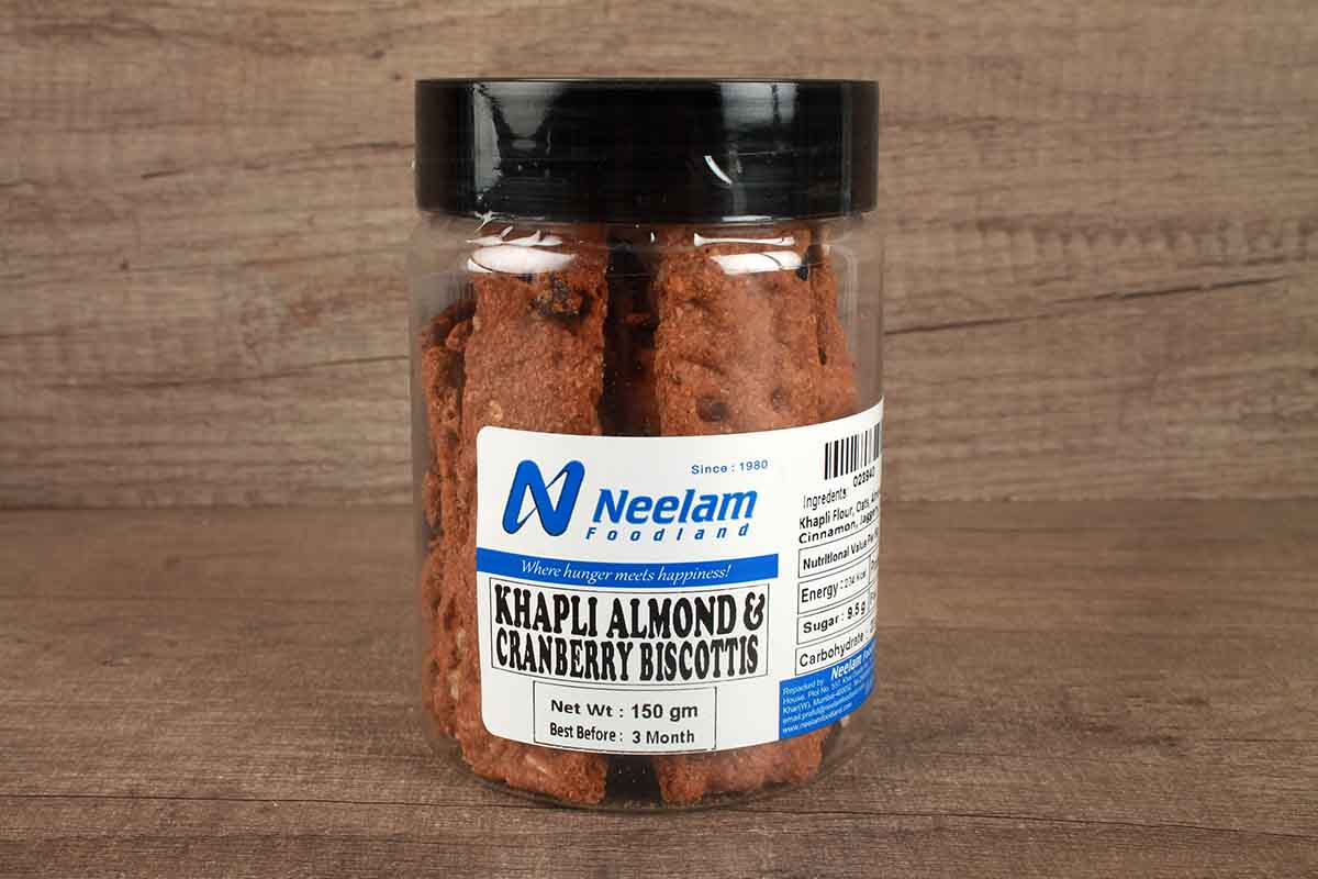 khapli almond cranberry biscotti 150 gm