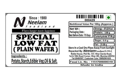 less oil plain potato wafer 200 gm