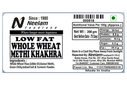 whole wheat methi khakhra 250