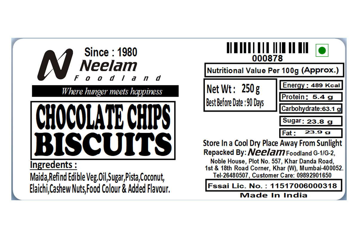 chocolate chips biscuits 200