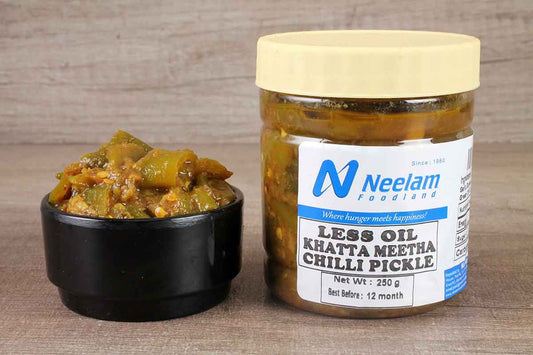 less oil khatta meetha chilli pickle 250