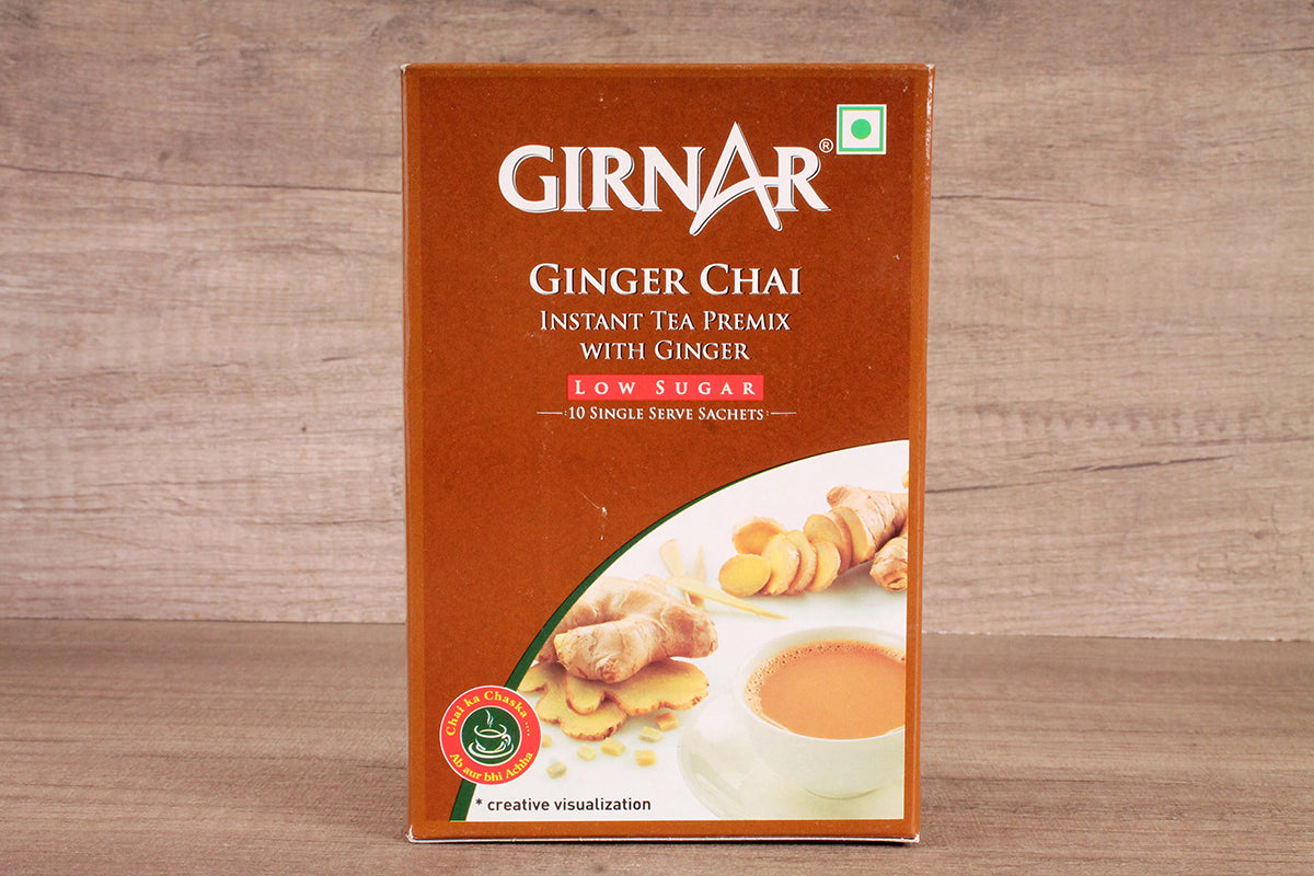 girnar premix ginger chai low sugar 80 gm 10 sachets