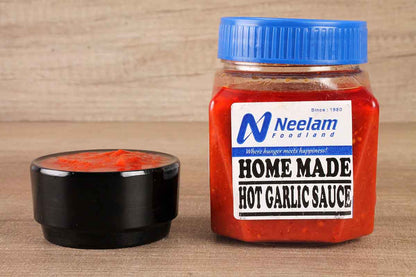 home made hot garlic sauce jar 200