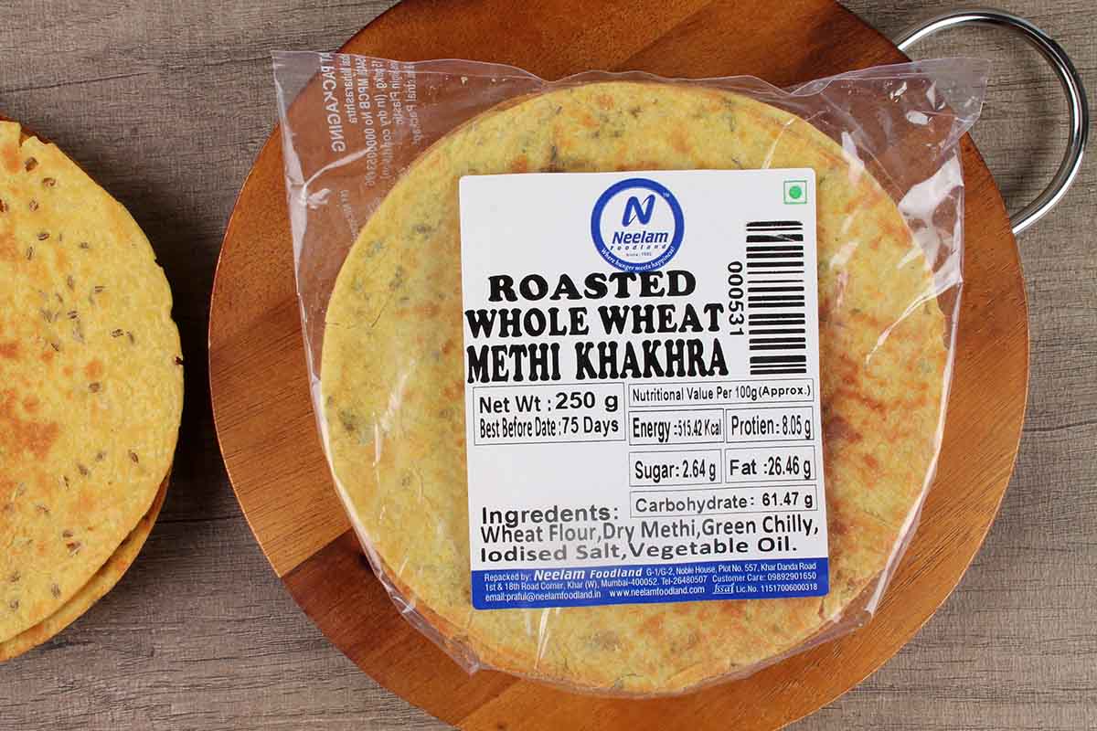 roasted whole wheat methi khakhra 250