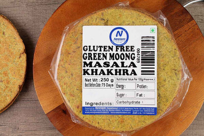gluten free green moong masala khakhra 250