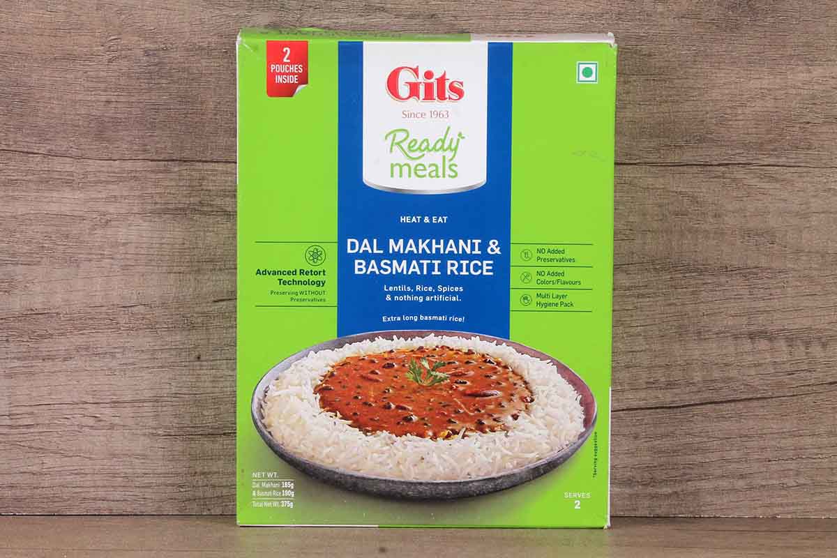 gits dal makhani and basmati rice ready meals 375