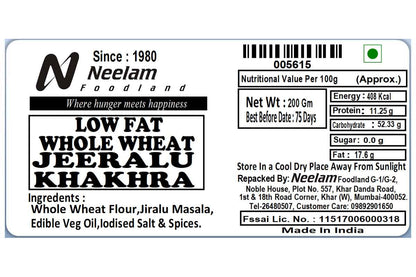 whole wheat jeeralu khakhra mini 200