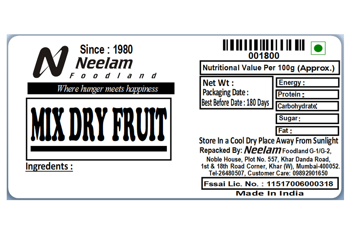 mix dry fruit whole 500