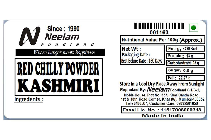KASHMIRI RED CHILLI/MIRCH POWDER 500 GM