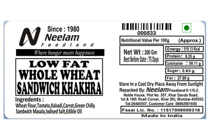 whole wheat sandwich khakhra 250